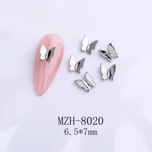 Crystal Stones Nail Art Rhinestones Nail Art Decorations Diy Alloy Butterfly Nail Design for Charms 3d Customize OEM