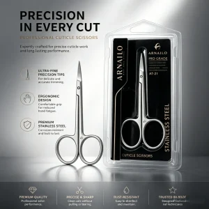 Curved Blade Bird Shape Stainless Steel Cuticle Scissors for Nail Care with Wide Jaw Opening