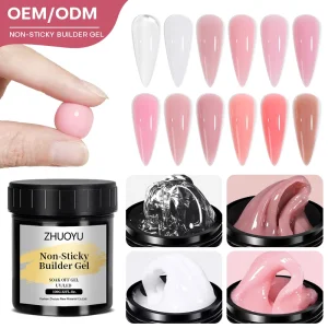 Custom 100g Clear Non Stick UV Gel Nail Polish French Vegan Eco Friendly Non Toxic Professional Use Milky Solid Water Base