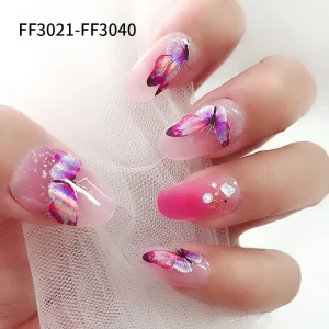 Custom 14-Strip Nail Jel Strips Fast Nail Art Wraps 3D Printed Plastic Nail Polish Wraps Charm Stickers