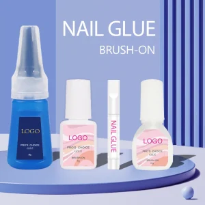 Custom 2g 7g Super Brush on Pink Bottle Stone Bulk Press on False Nails Adhesive Nail Glue for Tips