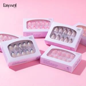 Custom 30 Pcs Luxury Acrylic Nails Press on With Luxury False Nails Package Box Private Label Gel Press on Nails