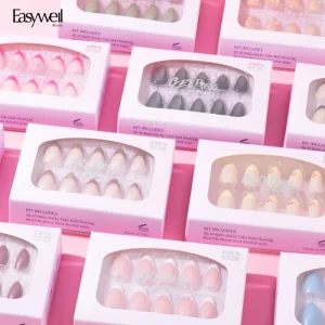 Custom 30pcs Luxury Acrylic Nails Press on with logo Luxury Press on Nails Packing Box Design Soft Gel Press on Nails