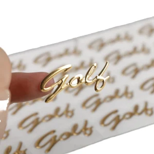 Custom 3D Waterproof Metal Gold Silver Adhesive Nickel Logo Metallic Letter Transfer Label Sticker for Holiday Decoration