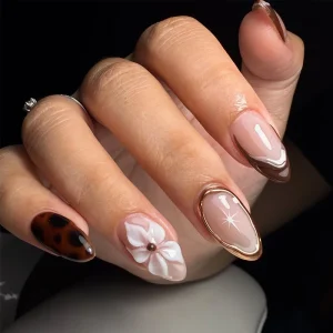 Custom ABS Press on Nails Almond Coffin Shape Glitter Gradient for Women Girls Nail Art Salon Finger Use