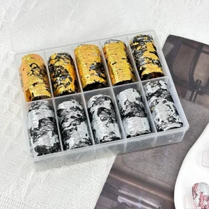 Custom Big Shiny Aluminum Foil Nail Art Accessories Versatile Style Flash Big Sequin Nail Decorations