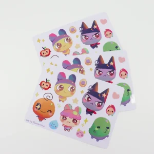Custom Cartoon Sticker Sheet Matte Vinyl Adhesive Sticker For Scrapbook Planner Diary Decoration Packaging