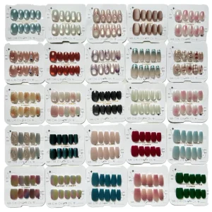 Custom Cat’s Eye Press On Nails 10pcs ABS Almond Stiletto Long Tips with Glue for Fingers Model and Ins Design Styles