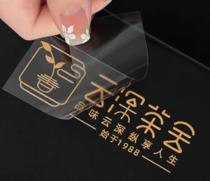 Custom Circle Transparent Sticker Label Printing Logo Gold Foil Paper Sticker Vinyl Sticker for Packaging Label