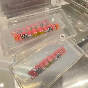 Custom Design 10pcs Press on Nails Handmade Full Cover Artificial Nails Finger 3D Nail Art Pre designed with Glue