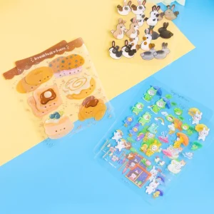 Custom Double Layer Kiss Cut Stickers Product Packaging Double Sided Transparent Stickers Color Vinyl Label Stickers