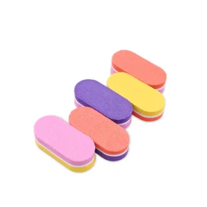 Custom Double Sided Emery Sponge Nail File 180 Grit Mini Rectangle Manicure Buffer for Salon & Gifts