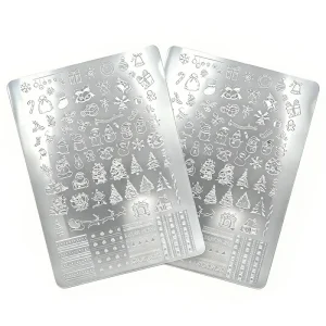 Custom Etched Nail Stamping Plates Processing Butterfly Floral Lace French Plaid Pattern Colorful Manicure Art Tools