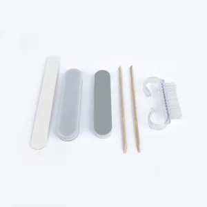 Custom Free Match Wood Nail File Buffer and Nail Brush and Wood Stick Nail Kit