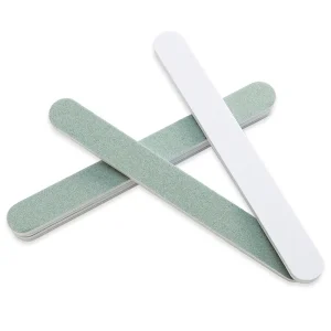 Custom Green White Metal Jewelry Dual Side Nail Buffing Professional Nail File and Buffer