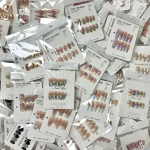 Custom Handmade Press On Nails 10pcs ABS Almond Stiletto Long Tips with Glue for Fingers Model and Ins Design Styles