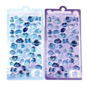 Custom High Quality 3D Embossed Stickers Sheet 3D Fun Puffy Stickers 3D Crystal Decorative Puffy Stickers For Kids
