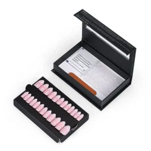 Custom High Quality Luxury Magnetic Closure Waterproof Artificial Fingernail Display Rigid Box Empty Press on Nails Embossing