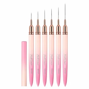 Custom High Quality Manicure Professional Nail Liner Brush Pink Brushes for Nail Art 9mm 15mm 25mm Nail Supplies Tools