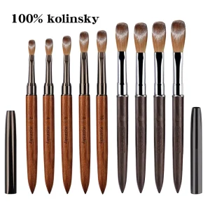 Custom Kolinsky Acrylic Nail Brush Logo Acrylic Nail Brush 100% Kolinsky Wooden Kolinsky Acrylic Nail Brush