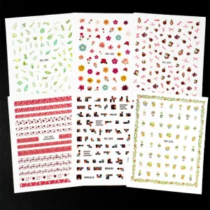 Custom Korean Japanese 2D Back Glue Nail Sticker Decoration Nail Sticker for DIY and Nail Art Salon