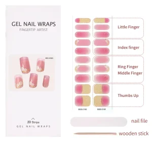 Custom Korean Style New Gel Nail Sticker With UV Gel Nail Wraps Gel Nail Stickers