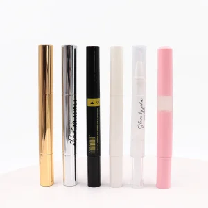 Custom Logo 1.5ml 2ml 3ml 5ml Cuticle Oil Pen Empty Transparent Black White Gold Silver Cosmetic Nail Care Twist Pen with Brush