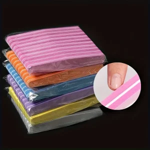 Custom Logo 100 180 Grit Nail Buffer Block Nail Polishing Files Buffer Sponge Sanding Washable Nail Polish Blocks
