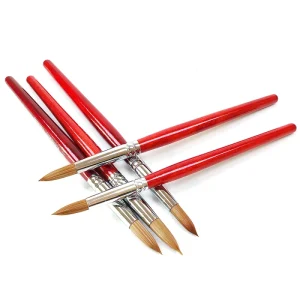 Custom Logo 100% Kolinsky Hair Acrylic Brush Wooden Handle #6 #8 #10 #12 #14 #16 #18 #20 Professional Salon Nail Brush