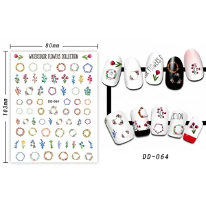 Custom Logo 2D Flatness Artistic Nail Decals Sticker Nail Art Glue Stickers Designer Brands for Decoration