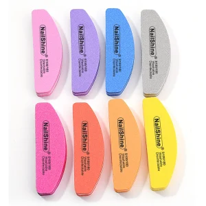 Custom Logo 3.5inch Mini Cute Nail File and Buffer Boat Shaped Sponge Buffing Nails Manicure Tools for Polish Remove