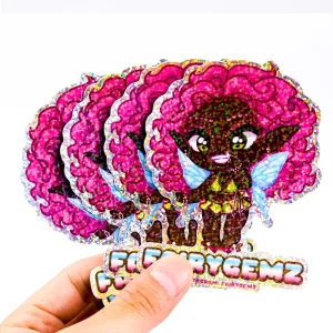 Custom Logo Die Cut Clear Self Adhesive 3D Holographic Label Reflective Glitter Holographic Stickers