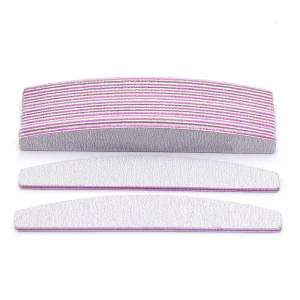 Custom Logo Half Moon Nail File Reusable 100/180 Grit EVA Nail File for Manicure
