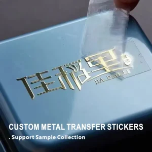Custom Logo Metal Label Cosmetics Beauty Perfume Bottle Glass Transparent Gold Packaging Label 3D UV Transfer Sticker Paper