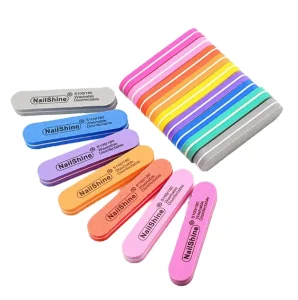 Custom Logo Mini Nail File Buffer Block Colorful Double Side 100 180 Emery Sponge Straight Mini Nail File Buffer