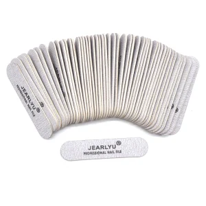 Custom Logo Mini Nail Files 180 240 Strip Thin Wood Salon Tool Disposable Emery Sandpaper Polisher Wooden Emery Manicure