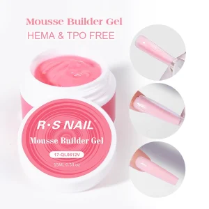 Custom Logo Mousse Gel Builder Poly Nail Gel High Viscosity Hema Free Tpo Free Eco Friendly UV Jelly Builder Extension Gel Polish