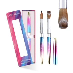 Custom Logo Nail Art Liner Brushes 3/4/5/6mm Manicure Drawing Brush 100% Kolinsky Nail Brush