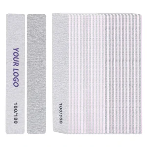Custom Logo Nail File 80 100 180 Grit Zebra Emery Board Nail File and Buffer