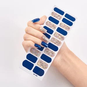 Custom Logo Nail Wraps Stickers 24 Nails Laser Bronzing Real Nail Polish Strips