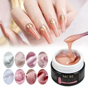 Custom Logo No Burn Nail Extension UV Hard Gel Soak Off Solid Color Nail Art Jelly Gel Nail Builder