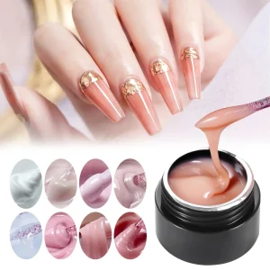 Custom Logo No Burn Nail Extension UV Hard Gel Soak Off Solid Color Nail Art Jelly Gel Nail Builder