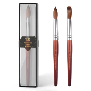 Custom Logo Pinceles 100% Pure Kolinsky Nail Art Brush Six Angles Petal Crimped Kolinsky Acrylic Nail Brush for Acrylic Nails