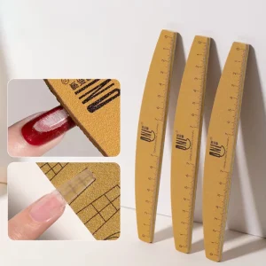 Custom Logo Professional Nail Art Double sided 100 180 Grit Washable Ruler Nail File
