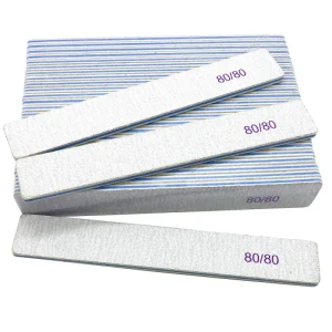 Custom Logo Reusable Square Zebra Sandpaper Nail File 80 80 Grit Double Sided Professional Acrylic Manicure Emery Board Washable
