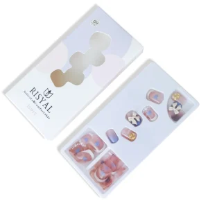 Custom Logo Short ABS Artificial Fingernails False Nail Art Salon Design French Star Pattern High Quality Press on Nails