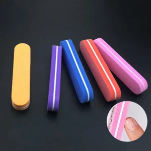 Custom Logo Short EVA Nail File Mini Nail Buffer for Polishing with Personalized Grit Sponge Nail Rubbing Strip