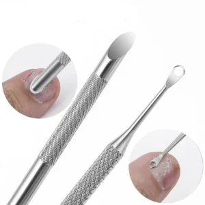 Custom Logo Stainless Steel Round Cuticle Pushers Dead Skin Remove Gel Nail Polish Remover Tool Russian Manicure Nail Pushers