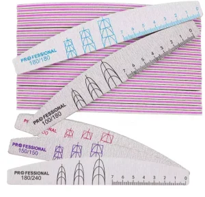Custom Logo Strong Sandpaper 80 80 Nail File for Manicure Washable Curved Buffer Block Files Nail Tech Supplies
