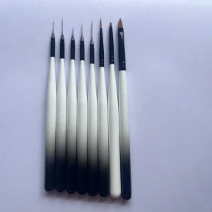 Custom Logo Wood Handle Nail Liner Brushes UV Gel Brush Nylon Nail Art Brushes